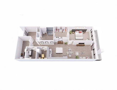 1 bed 1.5 bath 1A5 Floor Plan at Tesson Ridge, Saint Louis Missouri